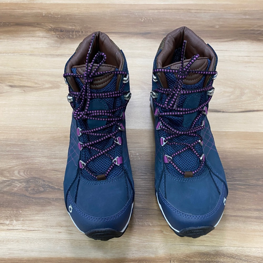 Oboz Bridger Mid B-DRY Hiking Boots Size 8 Waterproof Trail Shoes Navy Blue - Picture 6 of 11